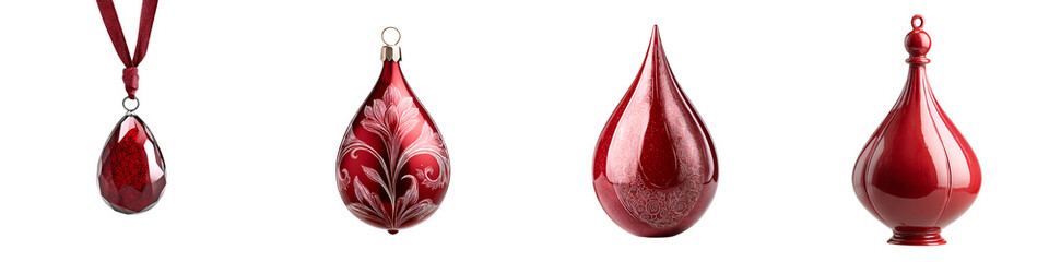 Obraz premium Elegant Burgundy Christmas Ornament Collection: Festive Holiday Decoration