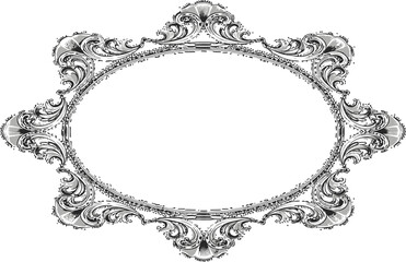 Elegant vintage ornamental frame with intricate scrollwork and detailed flourishes for luxurious design projects