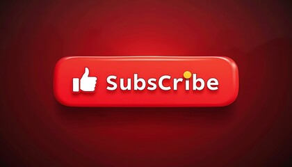 Subscribe Button Red Background with Like Icon