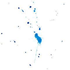 blue ink splashes design element