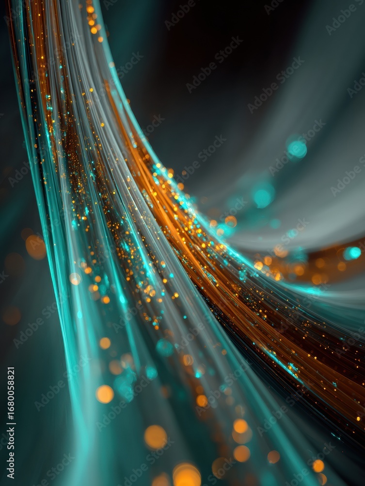 Aufkleber colorful abstract swirl with sparkles illuminated in evening light creating a mesmerizing visual dis
