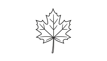 Simple black line drawing of a maple leaf (2)