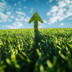 Eco growth chart surrounded by young plants