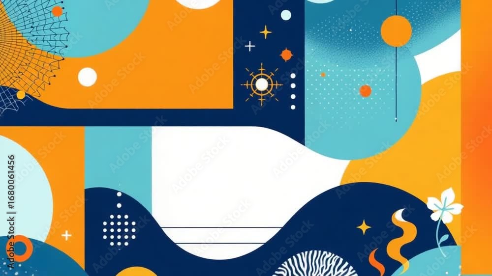 Poster abstract geometric pattern with bright colors and dynamic shapes in modern digital art