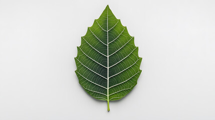 green leaf isolated on white