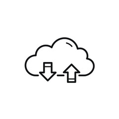 Cloud Computing Data Upload Download Icon