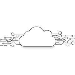 Cloud Computing Network Technology Abstract Illustration