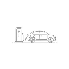 Electric Vehicle Charging at Minimalist Station