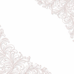 Elegant Floral Frame Design with Pink Accents on White Background