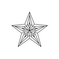Geometric Black And White Star Design