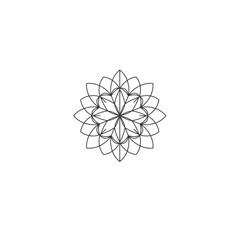 Geometric Black and White Mandala Design