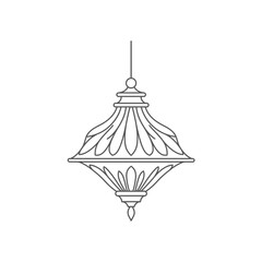 Gray Line Art Chandelier Illustration