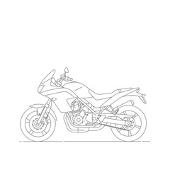 Gray Line Art Motorcycle Illustration