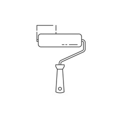 Gray Line Art Paint Roller Illustration