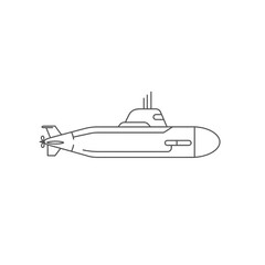Gray Line Art Submarine Illustration