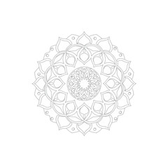 Naklejka premium Grey Circular Mandala Geometric Pattern Design