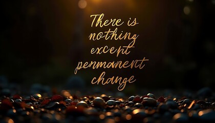 Reflective Quote on Change with Sunlit Stones