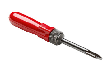 Red Handled Screwdriver on Transparent Background