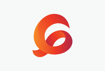 Fototapeta premium Abstract Letter G Ribbon Logo Design Element