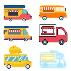 Colorful and diverse food trucks, illustrating unique mobile culinary experiences for street food