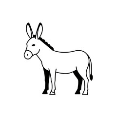 Obraz premium Line Art Illustration Of A Donkey