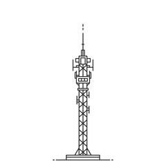 Line Art Illustration of a Telecommunication Tower