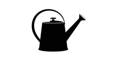 Watering Can Silhouette Icon – Garden Tool Vector Illustration