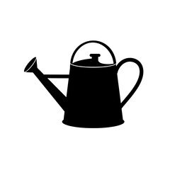 Watering Can Silhouette Icon – Garden Tool Vector Illustration