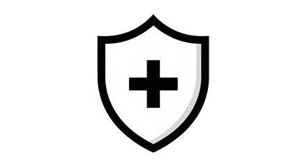 Obraz premium Medical Shield Icon with Cross.