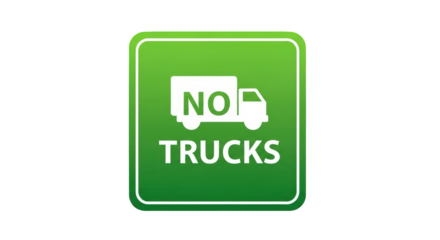 No Trucks Road Sign.