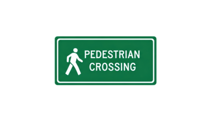 Pedestrian Crossing Sign on White.