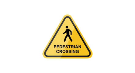 Pedestrian Crossing Warning Sign Illustration.