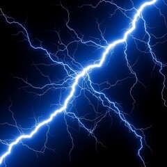 Striking blue lightning bolts against a black background
