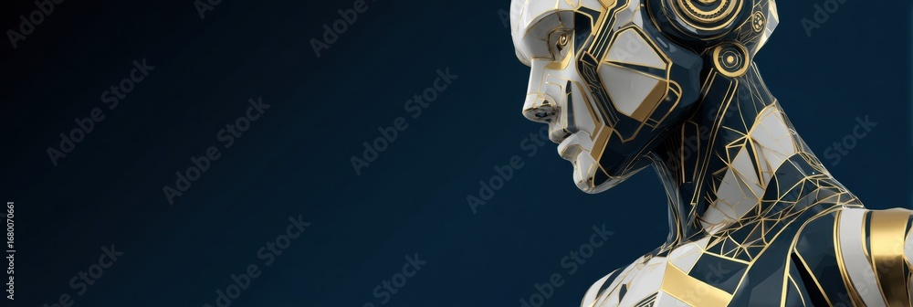 Aufkleber modern humanoid robot design highlighting advanced technology and intricate features in a futuristic