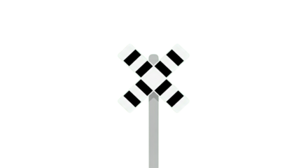 Railroad Crossing Sign on White.