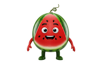 Fototapeta premium Smiling Watermelon Cartoon Character on white background