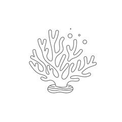 Obraz premium Line Art Illustration of Coral Branch on White Background