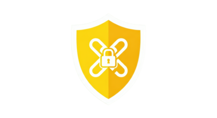 Security Shield Icon with Lock Symbol.
