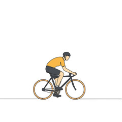 Man Riding a Road Bike Illustration