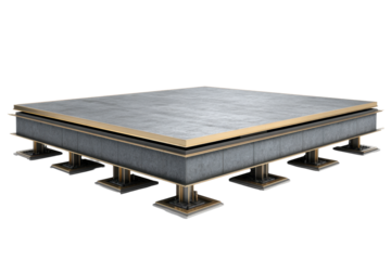 Raised Access Floor Platform on Transparent Background