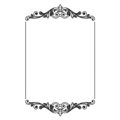 Ornate Black and White Decorative Frame