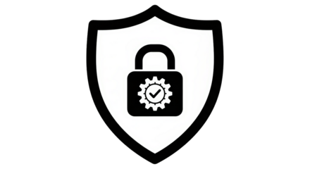 Security Shield with Gear and Lock.