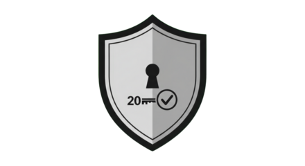 Security Shield with Key and Checkmark.