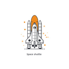 Pixel Art Space Shuttle Illustration