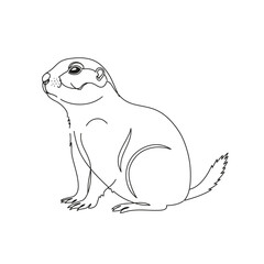 Prairie Dog Line Art Illustration