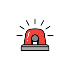 Red Emergency Siren Light Icon Illustration