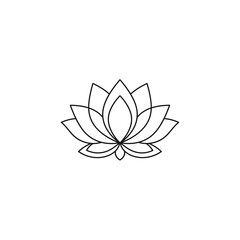 Simple Line Art Lotus Flower Illustration