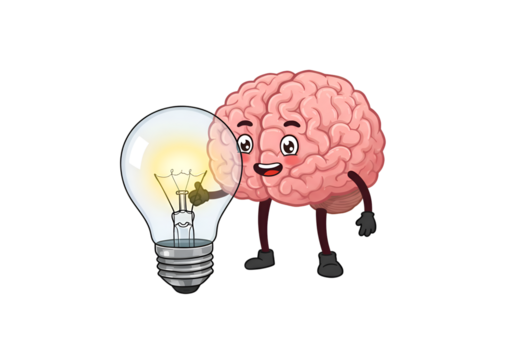 Brilliant Ideas: Brainpower & Innovation Concept Art on white background