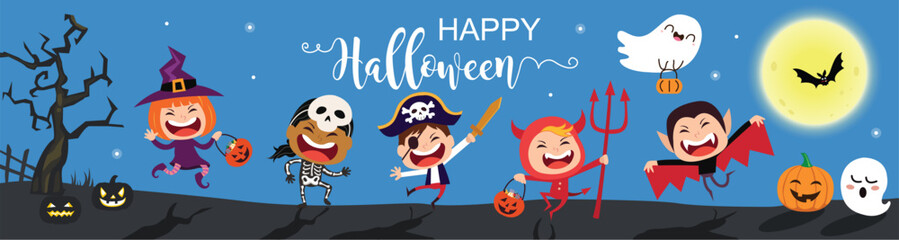 Happy Halloween greetings template vector. Vector illustration.