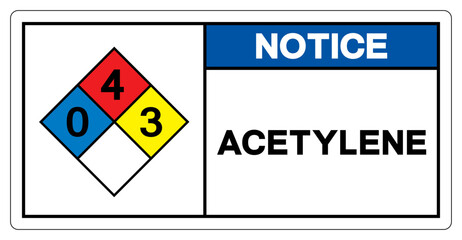 Notice Acetylene Symbol Sign ,Vector Illustration, Isolate On White Background Label. EPS10